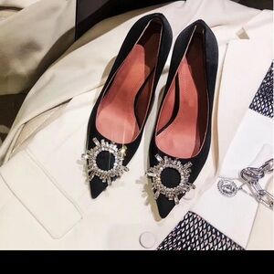 - High Heels Women's Crystal Diamond Buckle  Shoes Stiletto (Amina Muaddireplica